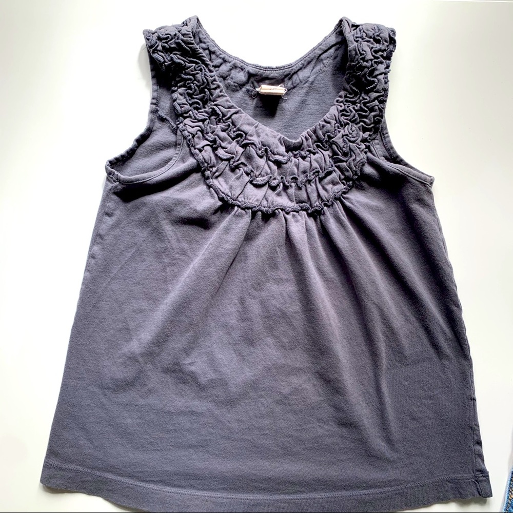 Old navy ruffle gray tank top size 8